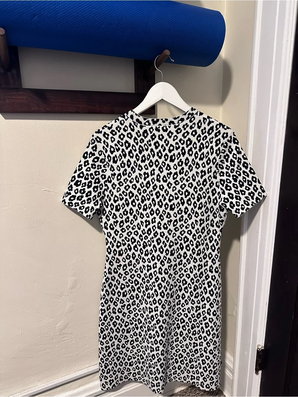 Theory Black and White Leopard-Spot Mini Dress - Picture 5 of 5